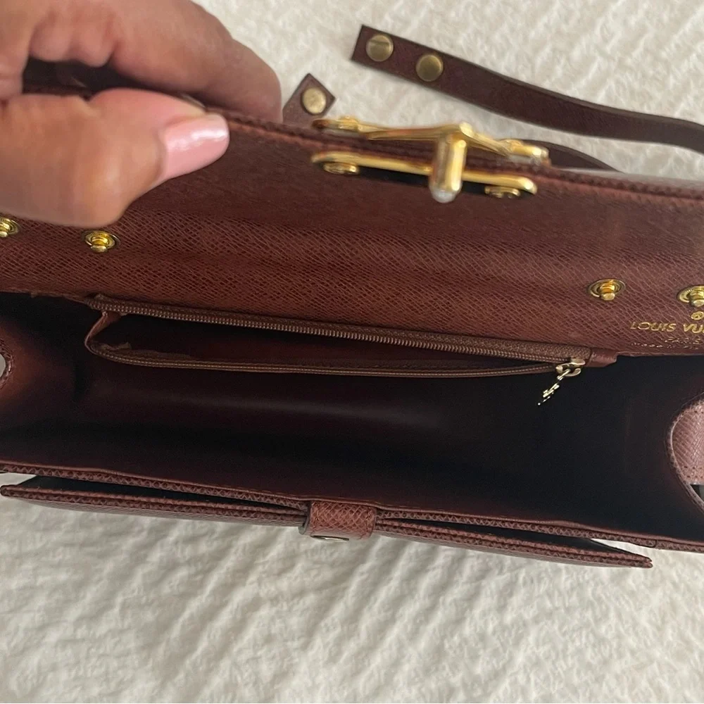 Elegant Brown Mini Briefcase Bag